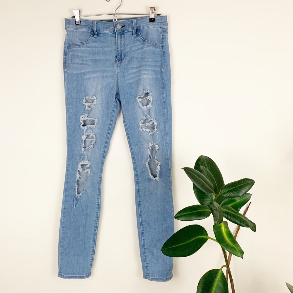 Pacsun | light wash distressed jeggings (29)